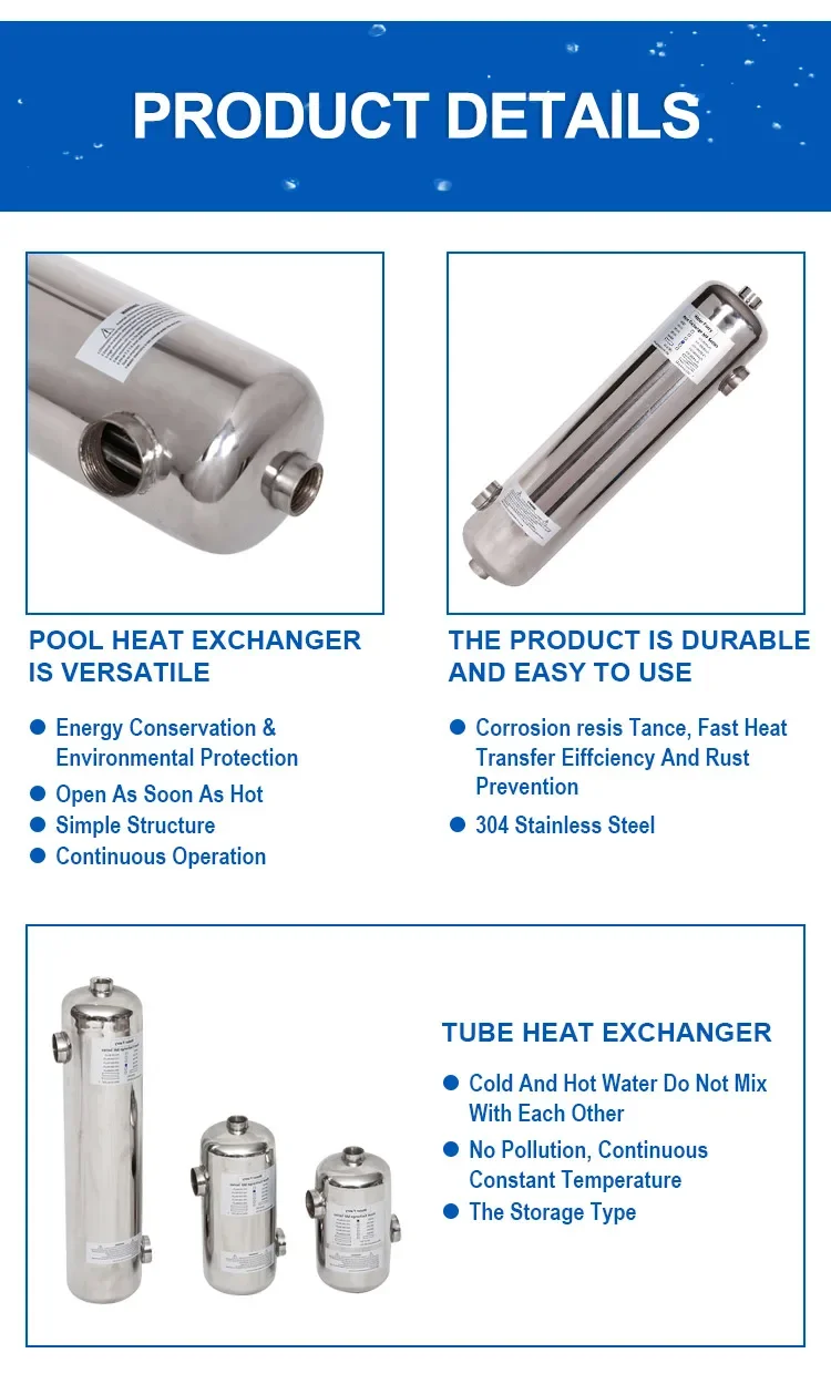 Description Picture 6 of itemPool HeaterWater Swimming Stainless Pump Tube Solar Heater For Heating Air Instant Exchange Steel Pool Heat Exchanger