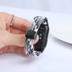 Magnetic Braided Nylon Strap - Breathable Bracelet Belt in Pulseira Correia Style - Mi Band 10 (Black clever)