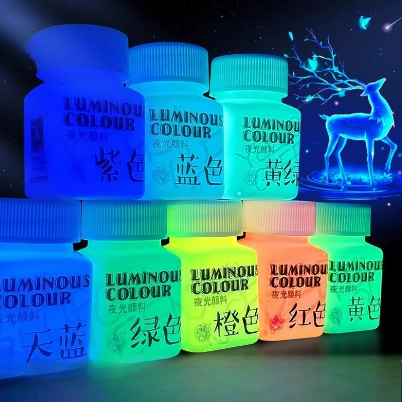 Vibrant Glow-in-the-Dark Acrylic Paint - 58ML Waterproof