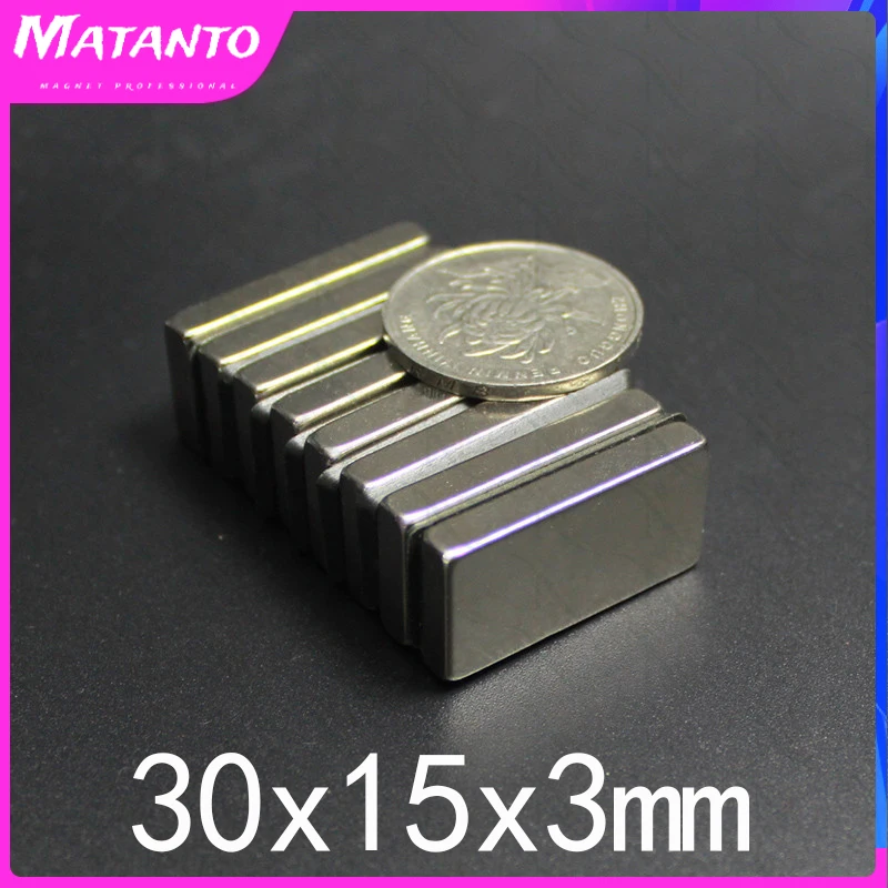 

20/30/50pcs 30x15x3mm NdFeB Search Quadrate Magnet Stong Magnets 30x15x3 mm N35 Powerful Neodymium Magnetic 30*15*3mm