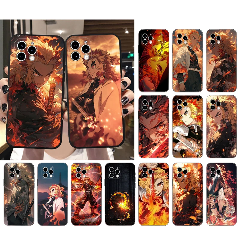 

Rengoku Demon slayer Phone Case For iphone 15 14 Pro Max 13 12 11 Pro Max XSMax XR 12 13 mini 14 Plus Shell