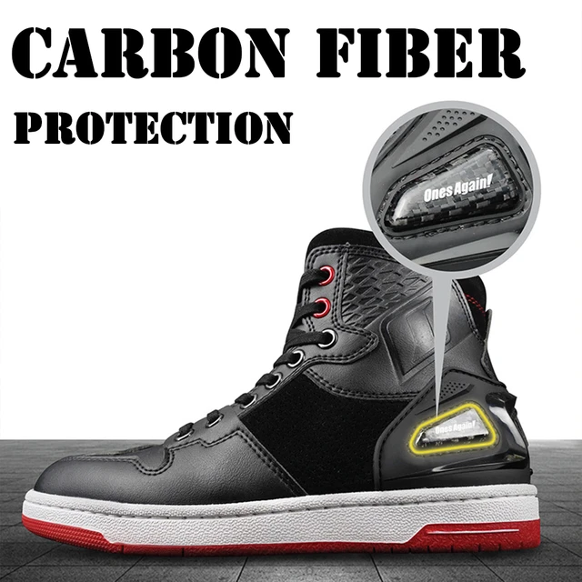 Motorcycle Boots Microfiber Carbon Fiber Protection Leather Boots