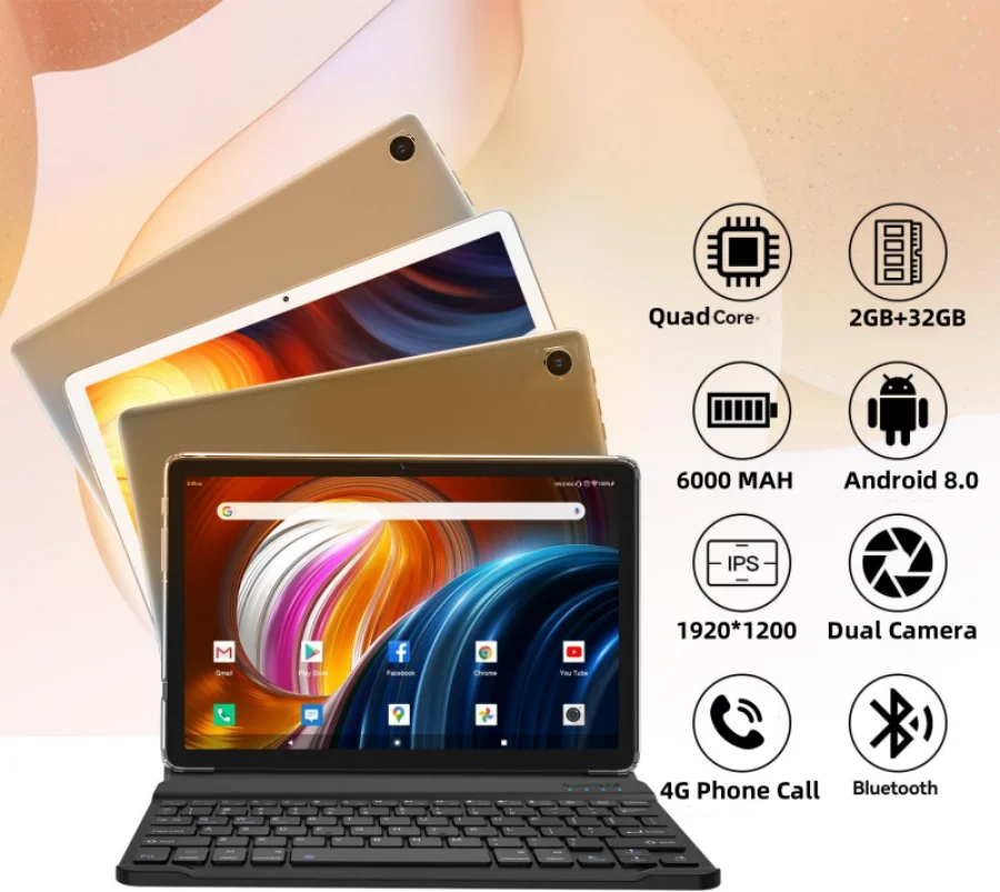 4G Lte Phone Call Tablet Newest 10.6 INCH 2GBDDR3+32GB ROM Andriod 8.0 MTK9797  Tablet PC 1920 x 1200 Dual Camera Quad Core 2