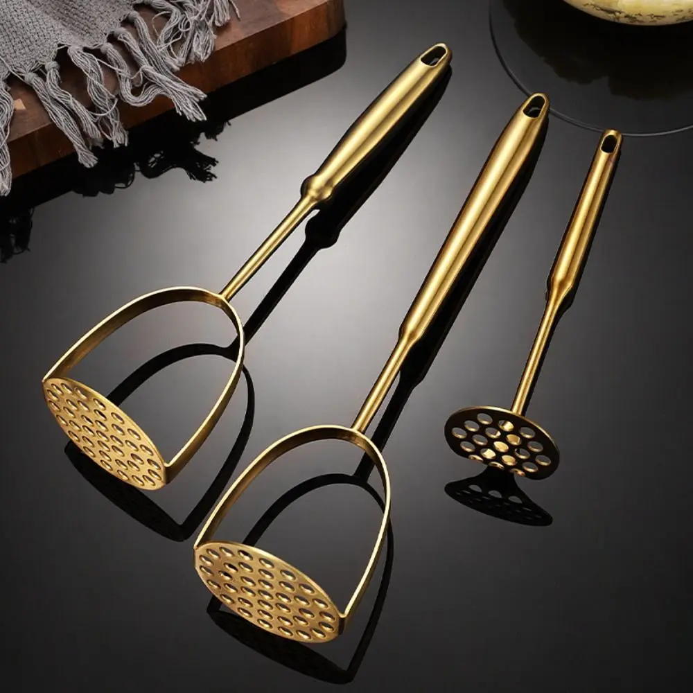 Potato Masher Manual Stainless Steel Pressed Pumpkin Rice Smooth Mashed Crusher for Fruit Vegetable