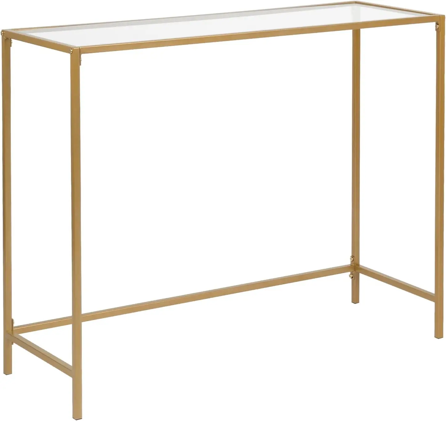 

Table, Tempered Glass Sofa Table, Modern Entryway Table, Metal Frame, Easy to Assemble, Adjustable Feet, for Living Room, Hallwa