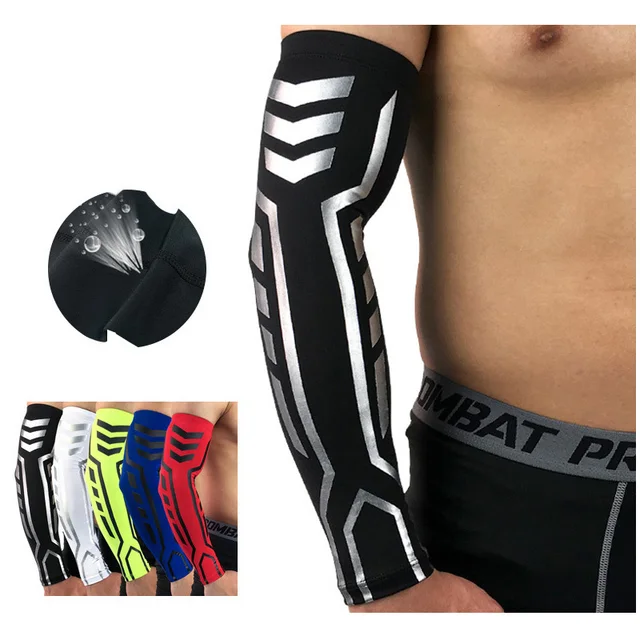 1 PCS High Elastic Arm Sleeves Brace For Basketball Compression Cycling Volleyball Arm Warmers Anti-Slip Running Sleeves Cover 2