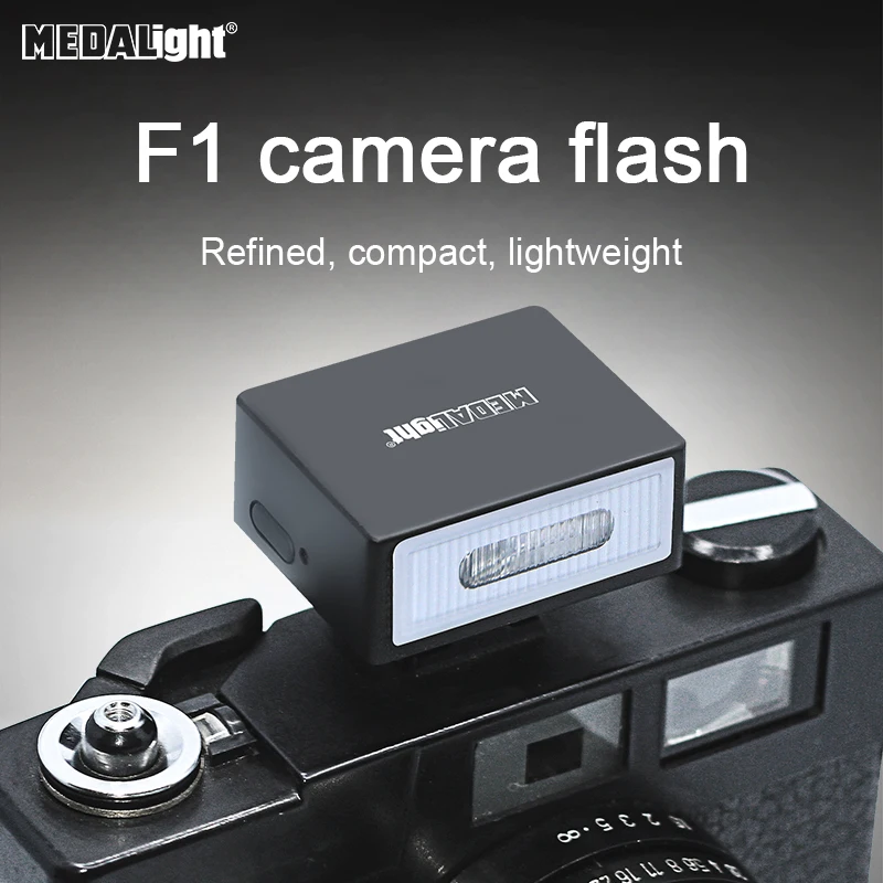 Medalight F1 F1S Metal Version Mini Rechargeable Camera Flash Light Speedlite For Fuji/Sony/Nikon/Canon Digital Film DSLR Camera on camera flash,camera flash