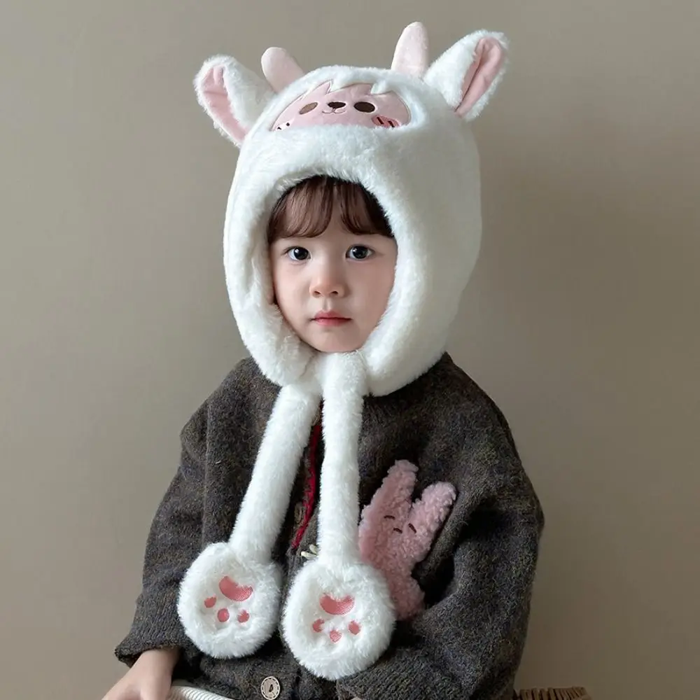 Breathable Kawaii Baby Ear Protection Hat Lamb Coldproof Capybara Hooded Scarf Creative Cute Cartoon Beanie Caps Infant