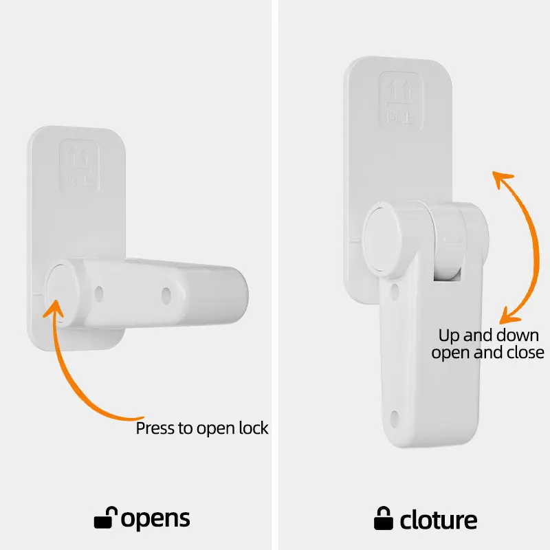 2PCS Childproof Door Lever Lock Prevents Toddlers Opening Doors Easy One Hand Operation Adults Durable ABS Safety Lock Child Lock Safety Lock
