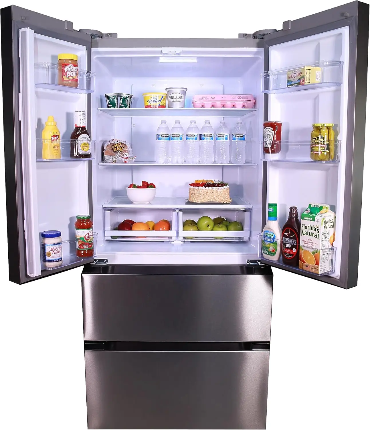 Frost Free French Door Refrigerator, 18-Cu.Ft, Metallic 3