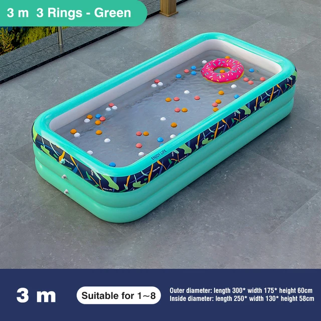 3M Big Inflatable Large Pools for Family Swimming Pool Rectangular Swimming PVC Pool Bathing Outdoor Children's Day Gifts 5