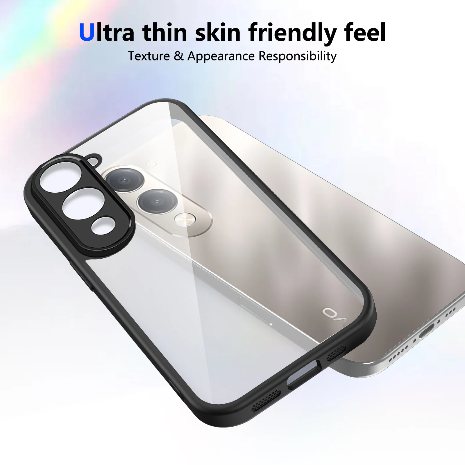 Clear Matte Silicone Bumper Back Cover with Air Cushion Protection