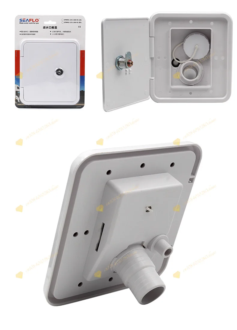 RV square water inlet water filling port with pressure inlet gravity filling po