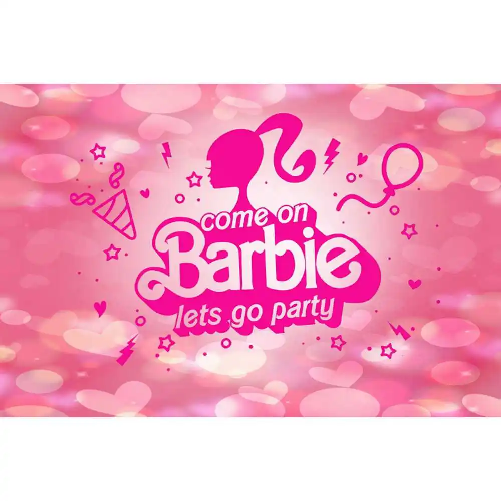 Photo Backdrop Party Decoration Covers Photography Auxiliary Props Barbie Princess Party Backdrop Photography Banner Cake Table Decoration Photo Background