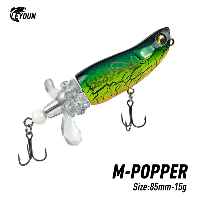 Leydun New M-popper Fishing Lures Top Water Hard Baits Whopper Plopper Soft  Rotating Tail 85mm 15g Popper Wobblers For Bass Pike - Fishing Lures -  AliExpress