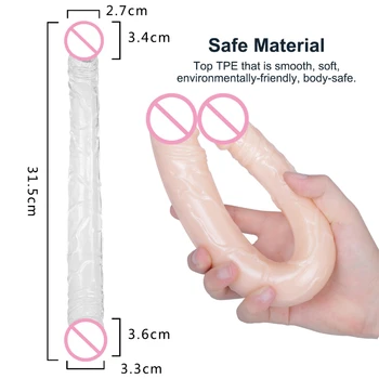 Sex U Shape Double Dildo Realistic with Man Dildo Sex Toys for Woman Vagina Toys Dildo for Woman Huge Falos Consolador Anal 2