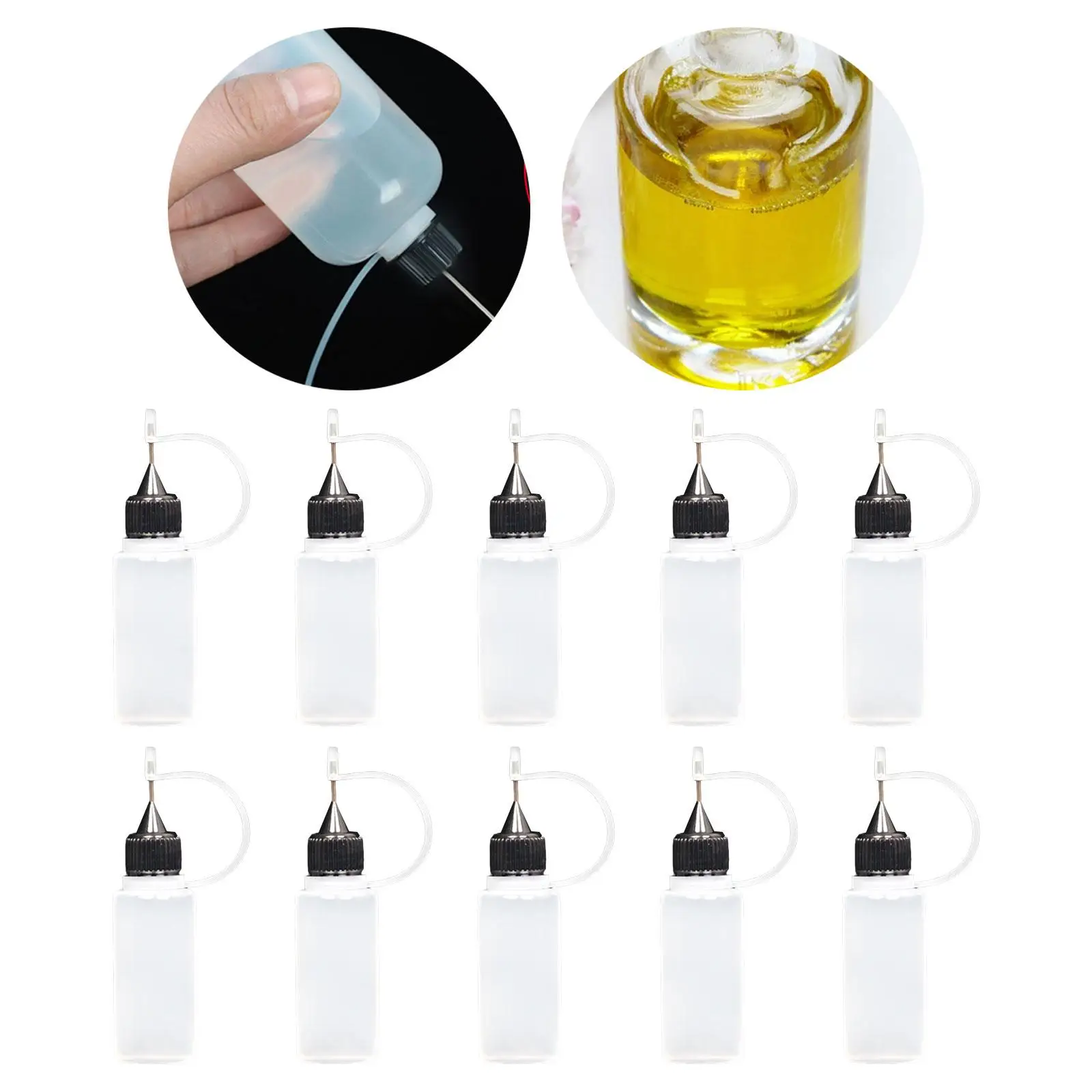10 Pieces Precision Tip Applicator Bottles Pin Tip Squeeze Bottles for Card Making Dyeing Acrylic Painting Crapbooking Painter