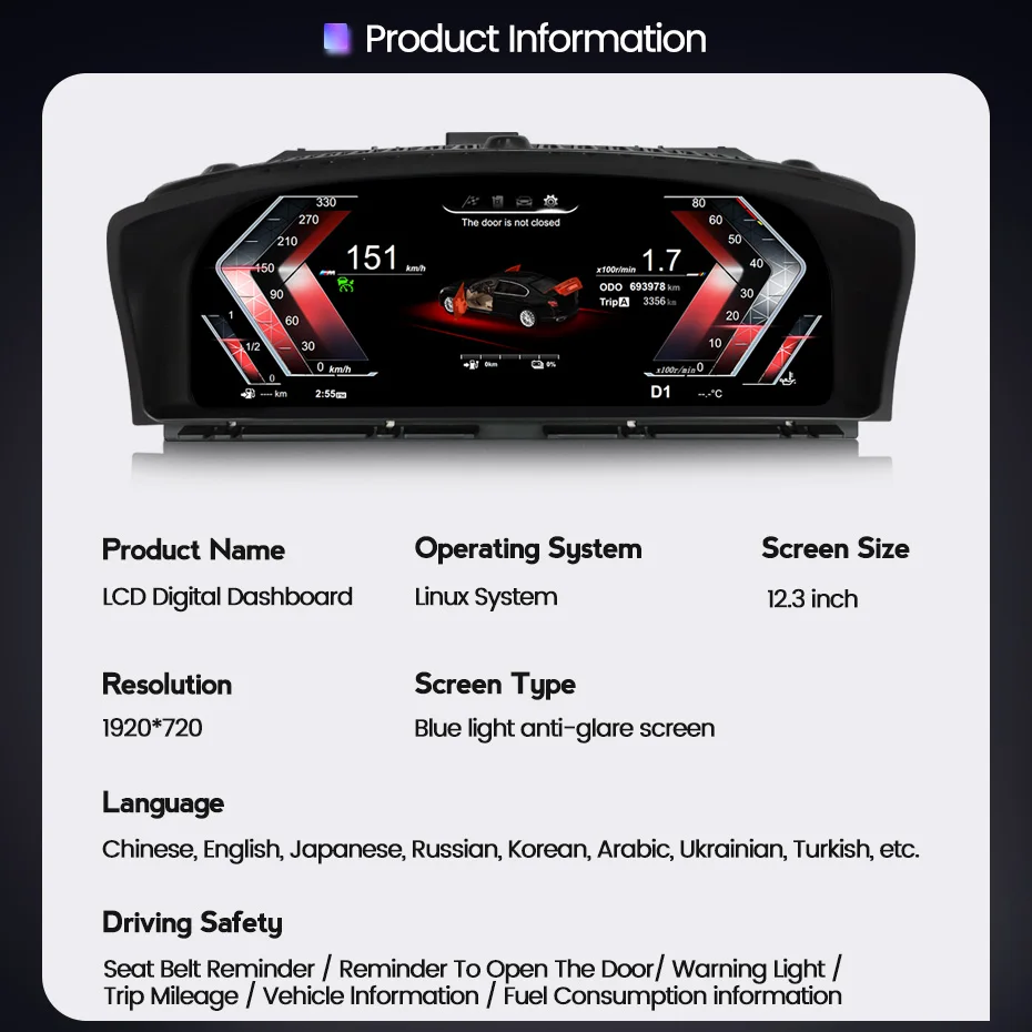 2024 Nieuwe Linux Systeem Originele Auto Lcd Digitaal Dashboard Voor Bmw 7 Serie E65 E66 Installatie Van Originele Dashboardpaneel