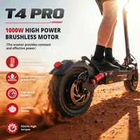 Nouvelle trottinette électrique KICKWEY T4 PRO 2026, moteur 1000W, batterie lithium haute performance 48V20AH, étanche IP65, contrôle par application, charge maximale 150KG, vitesse maximale 45km/h, autonomie maximale 80km, pneus tout-terrain larges 10*3.5 pouces. 2
