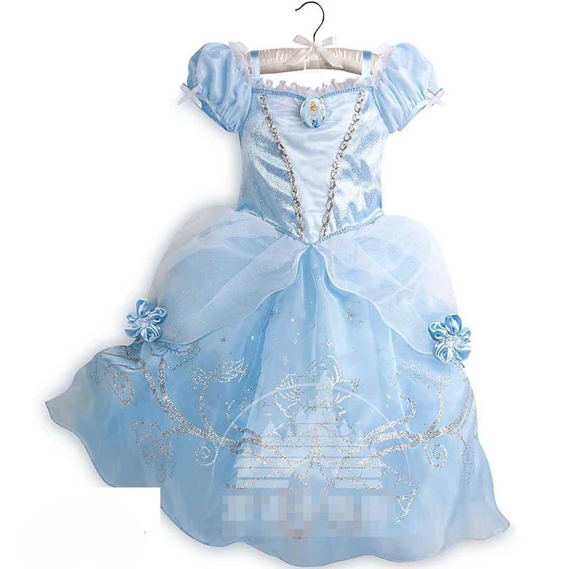 Girls Dress Children Princess Dress Arlo Cinderella Asha Candy Cosplay Gown Long Hair Dress Up Mermaid Costume Kid Belle Girl Costumte