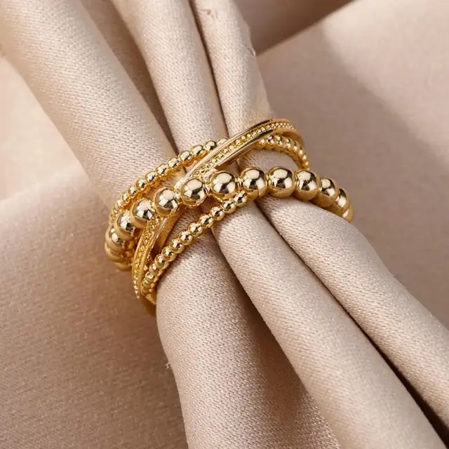 Gold Rings For Women Heart Dangle Ring Trendy Rings Dangle Lock