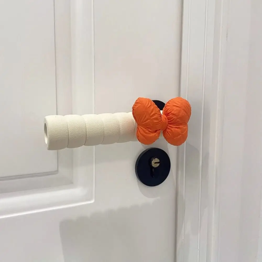 2Pcs Fashion Bowknot Door Handle Cover Anti-collision Anti-Static Handle Protective Cover Multicolor Decoration