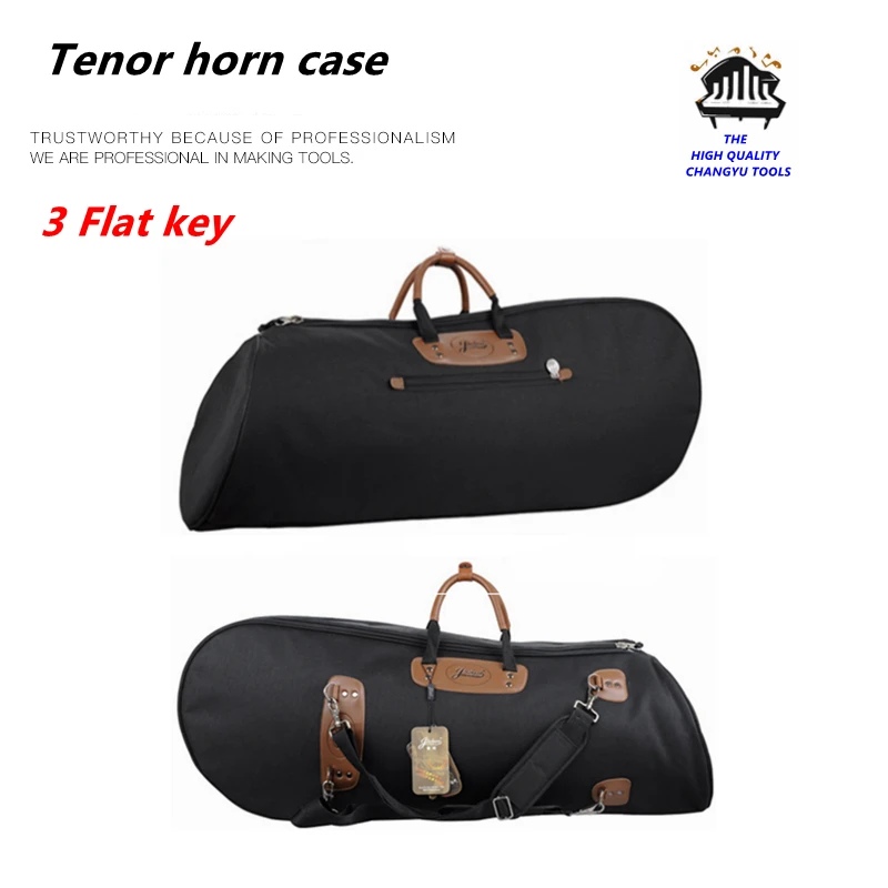 3 Flat Key Euphonium Tenor Horn Baritone Case Ispessimento Portable Box Bag Tenor Saxhorn Backpack