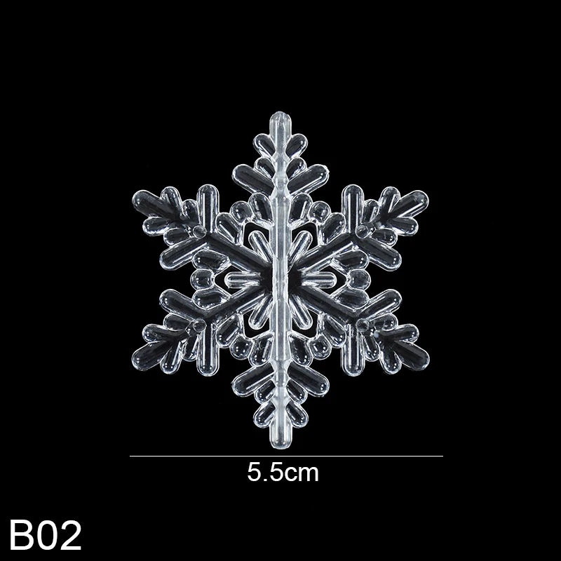 10 piezas de copos de nieve de cristal para Navidad, adornos de acrílico transparente para copos de nieve, decoración colgante para árbol de Navidad DIY para fiestas de Año Nuevo