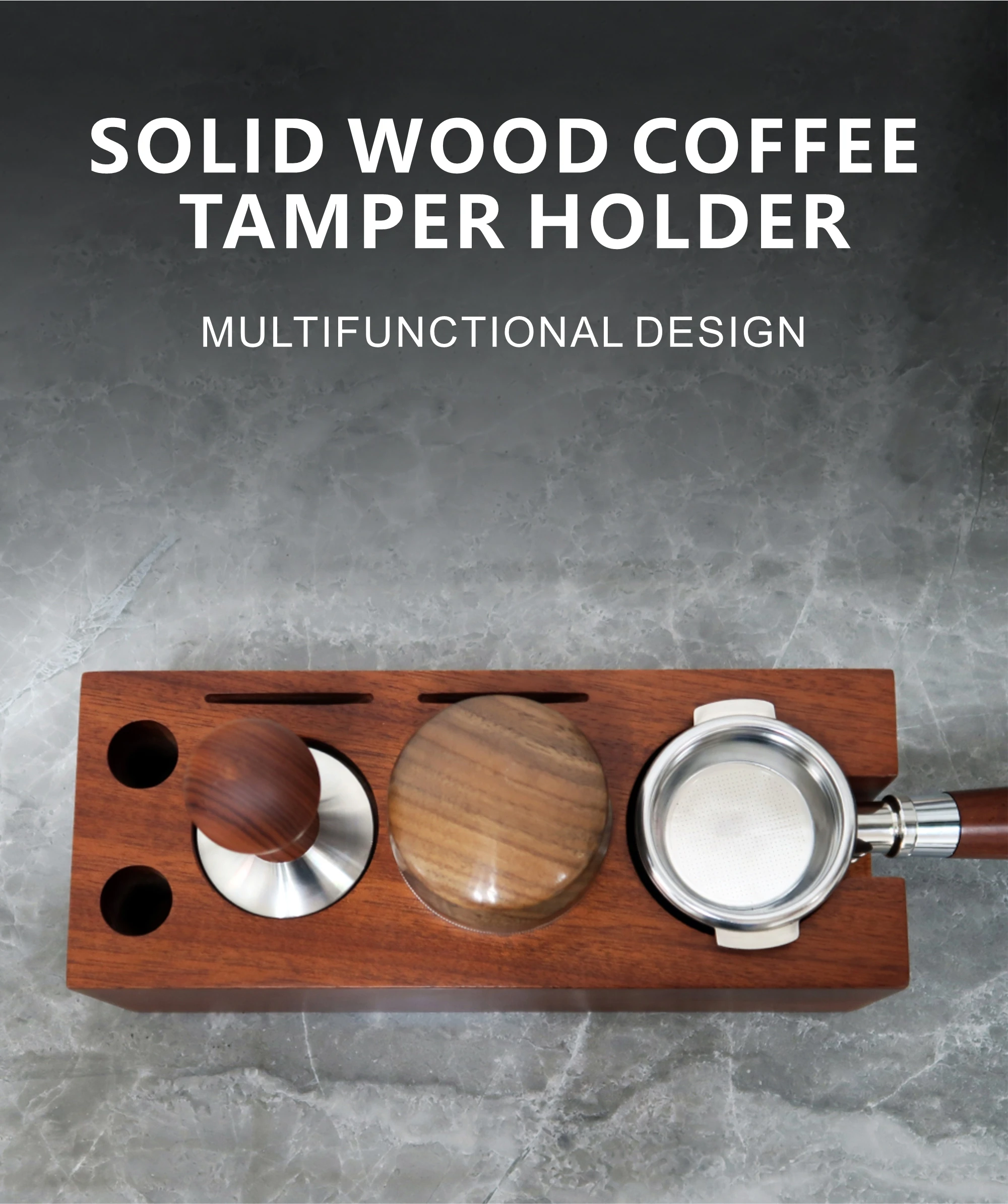 

Coffee Shop Solid Wood Accessories, Red Rosewood Needle Tamper Portafilter Distributor Station, Wooden Holder, Factory Direct