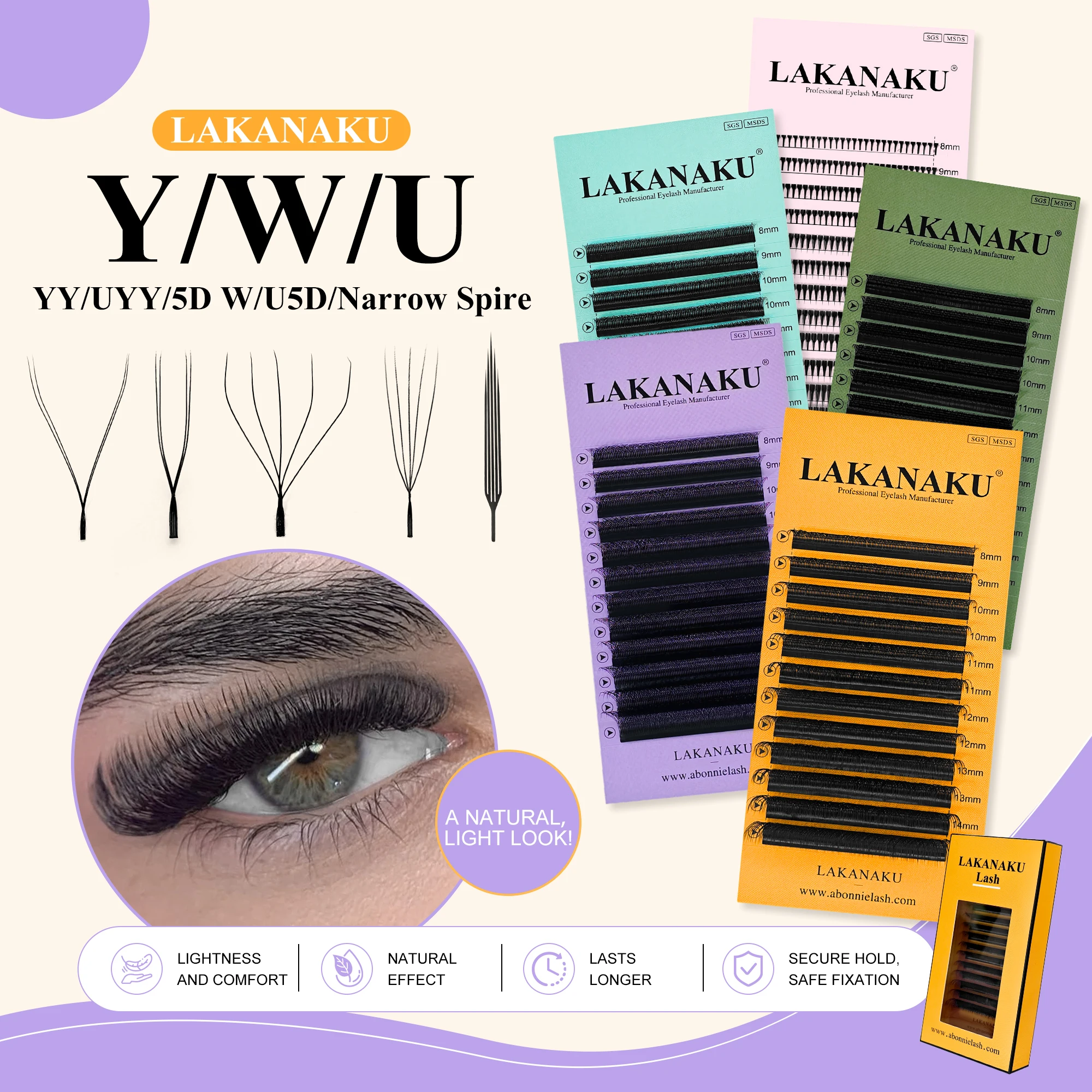 LAKANAKU YY Extensions de cils à pointe unique 8-15MM, fibres technologiques, cils flexibles légers à pointe acérée 1 LAKANAKU YY Extensions de cils à pointe unique 8-15MM, fibres technologiques, cils flexibles légers à pointe acérée 1