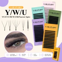 LAKANAKU YY Extensions de cils à pointe unique 8-15MM, fibres technologiques, cils flexibles légers à pointe acérée 1