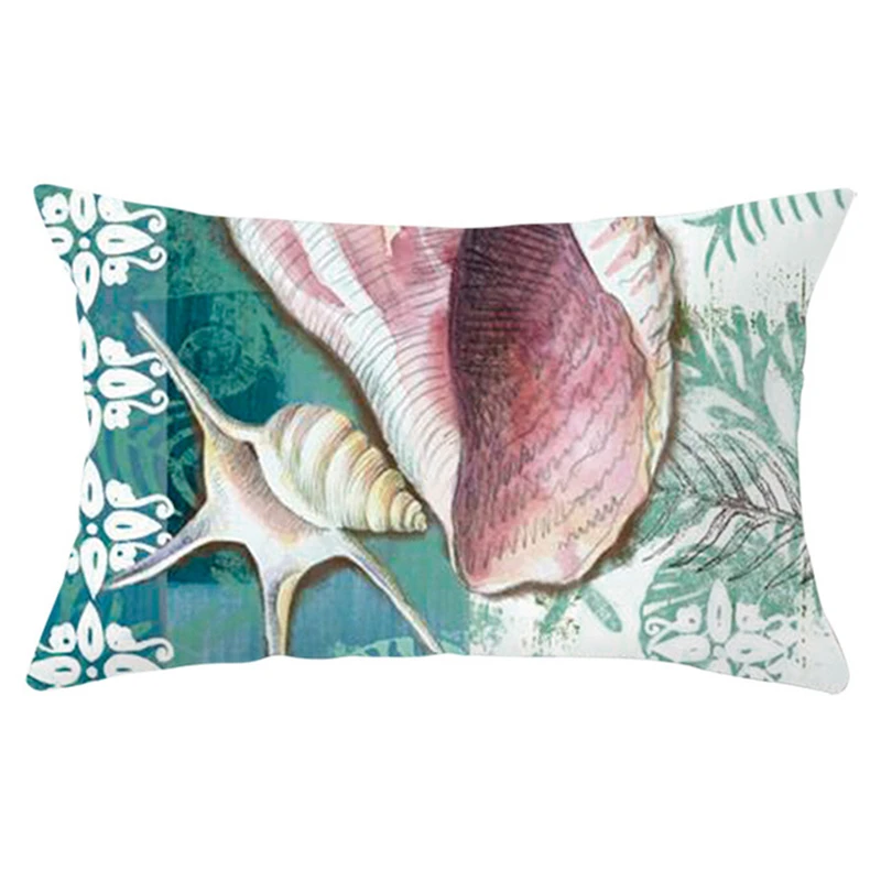 Cartoon Mermaid Sea Animal Pillow Cover Home Whale Turtle Print Throw Pillow For Office Sofa Cushion Cover Home Decor 30x50CM 