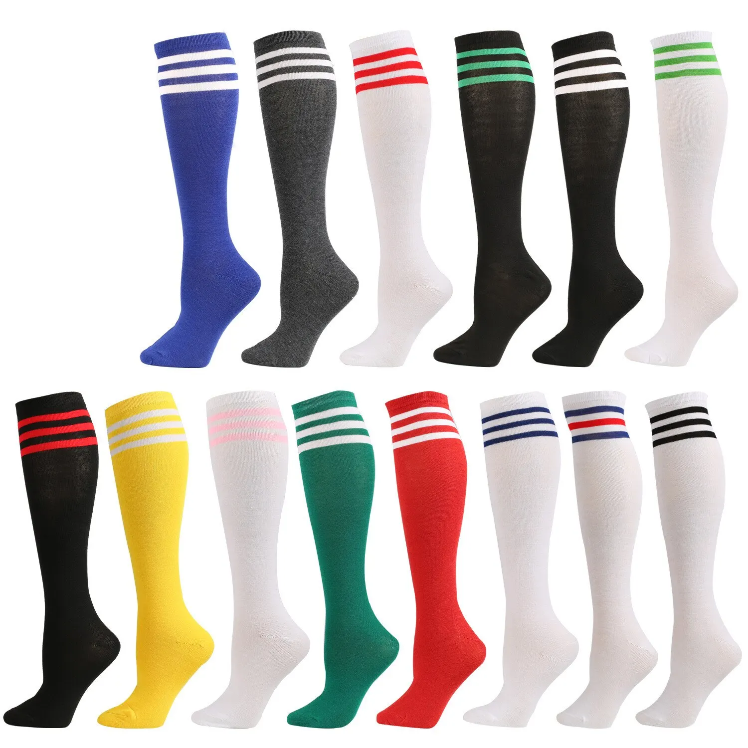 

Pairs Socks Long Football Slip Tube 2 Non Knee High Stockings Socks Striped Soccer Socks Running Sports Socks