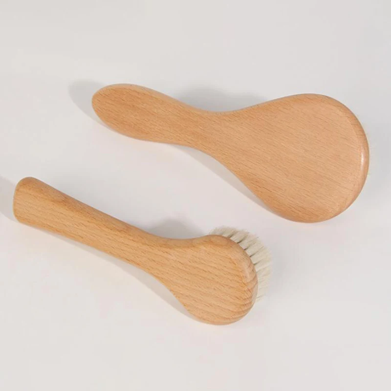 Baby Care Beech Wooden Handle Brush Baby Hbrush Newborn Infant Comb For Head Massager For Shower Pure Natur