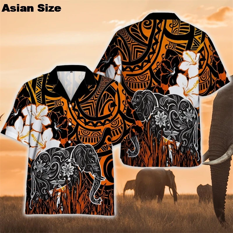 Men's Shirts Thai Elephant Casual 3D Printed Hawaii Shirt Man 2025 Summer Fashion Shirt For Man Daily Short Sleeves Men Clothing 5