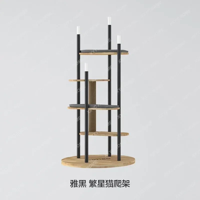 Night Light Cat Climbing Frame Solid Wood Nest Jumping Platform Luxury Floor Lamp Climbing Frame