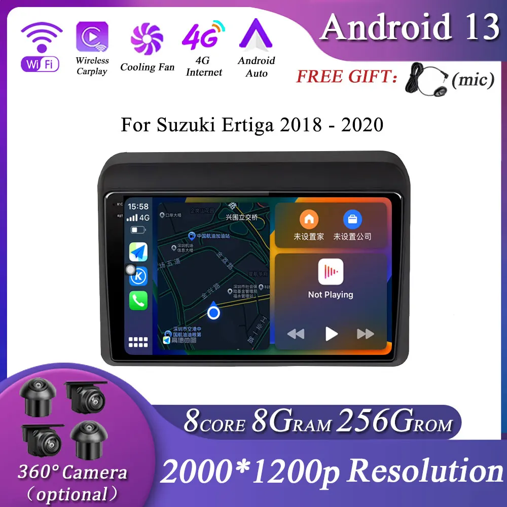 

Car Radio For Suzuki Ertiga 2018 - 2020 Multimedia Android 13 Video Player Navigation GPS 4G WIFI Intelligent System