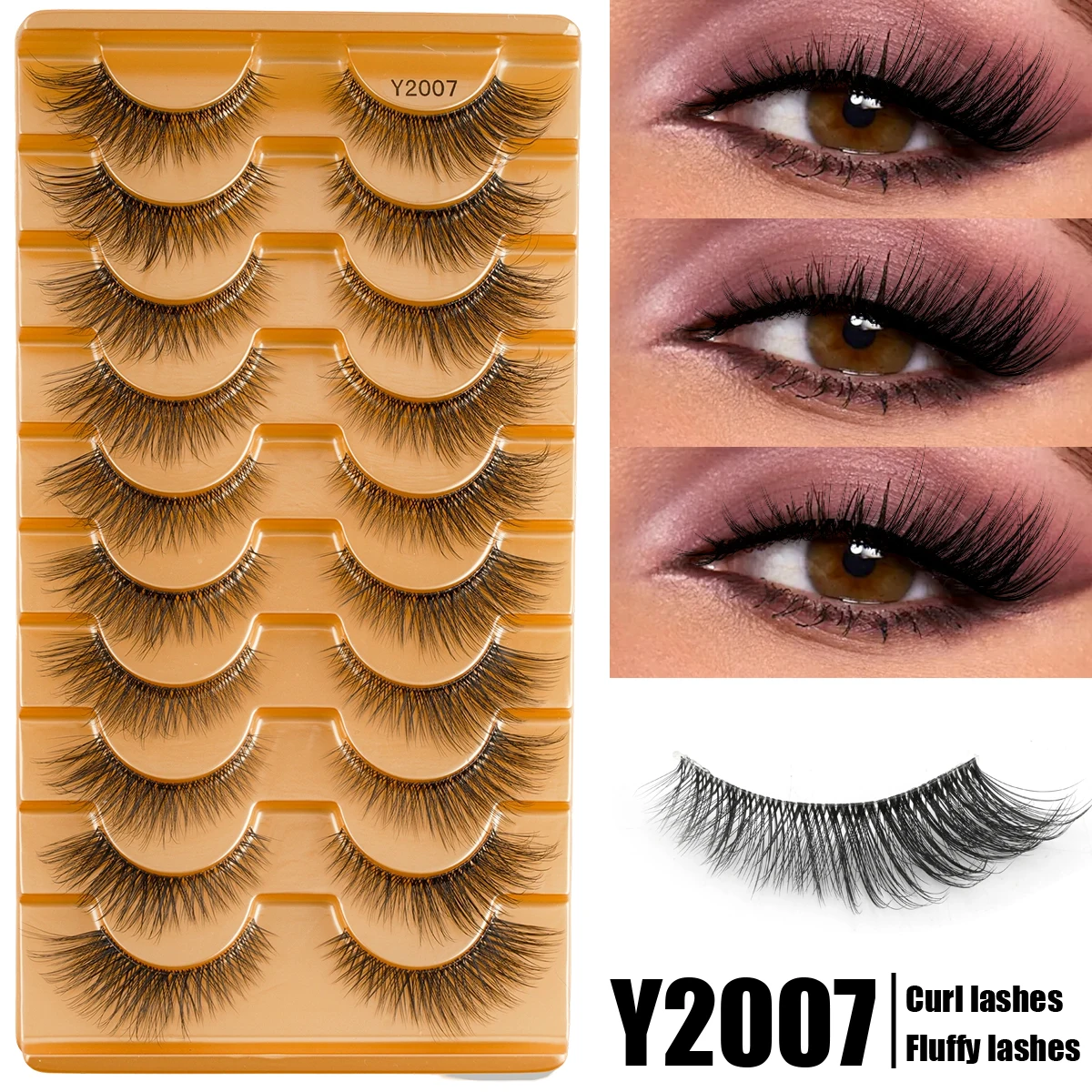 False Eyelashes 3/10 Pairs 3D Mink Lashes Natural Long maquillaje Full Strip Fake Lashes Extension Make up Tools Soft Faux Cils