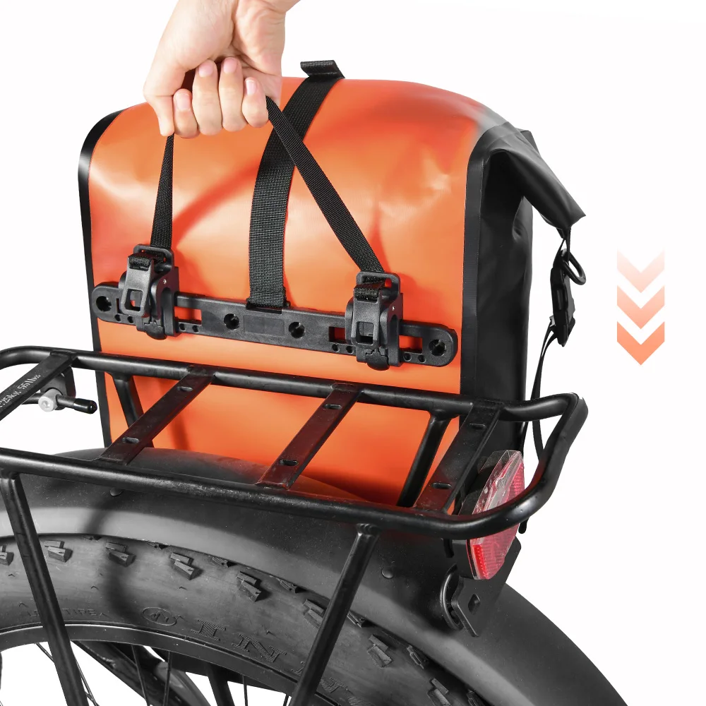 NEWBOLER 27L Fahrradtasche mit großem Fassungsvermögen, wasserdichte Reisetasche, Fahrrad-Hecktasche, Zubehör für Elektrofahrräder – Detail 7