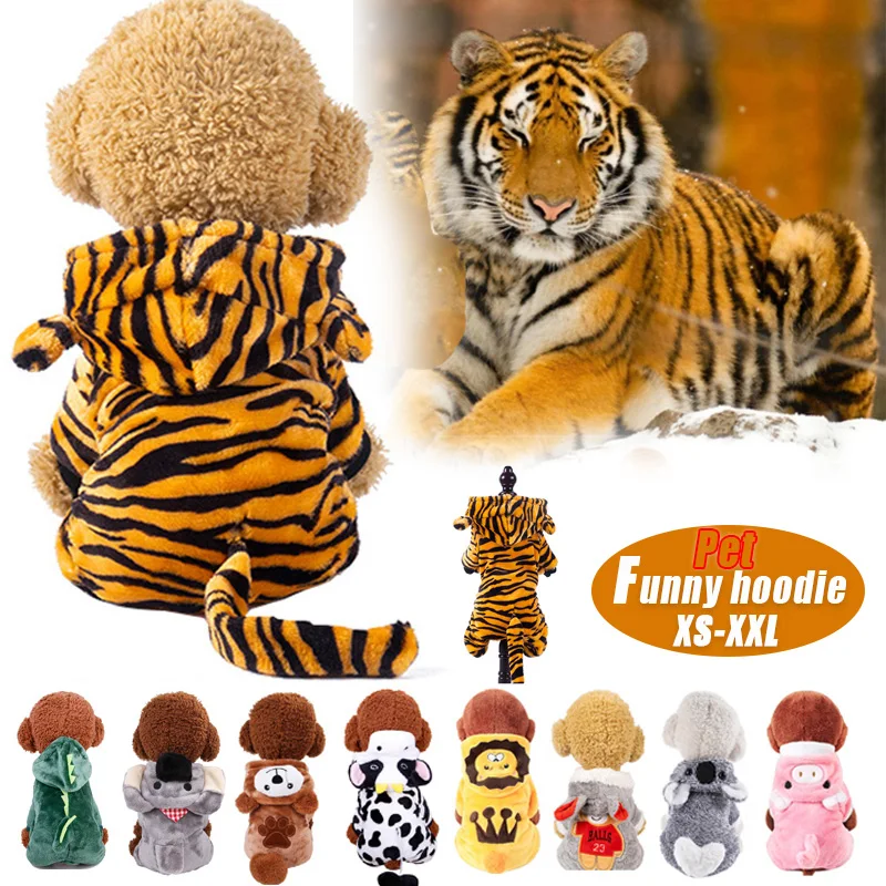 Pet Clothes Dogs Funny Dinosaur Cow Tiger Koala Costumes Coat For Small