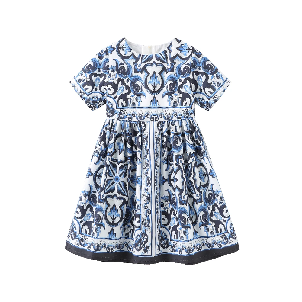 Girls Dress Vestido De Meninas فستان بنات New Design Clothes Costumes Summer Floral Print New Design Princesse Fille Kids Dress - 4