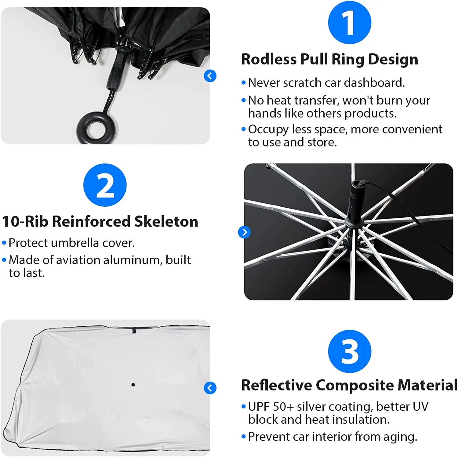 Car Sunshade Parasol with Storage Bag for Front Windshield