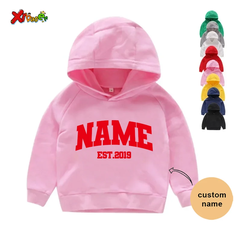 Kids Hoodies Custom Name Girls Sweatshirts Clothes Pullover Girl Sweatshirt Toddler Baby Boys Sweaters Hoodie Pullovers for Kids 4
