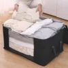 Foldable storage bag large wardrobe clothing organization bag under bed storage box dustproof cotton quilt storage bag 5