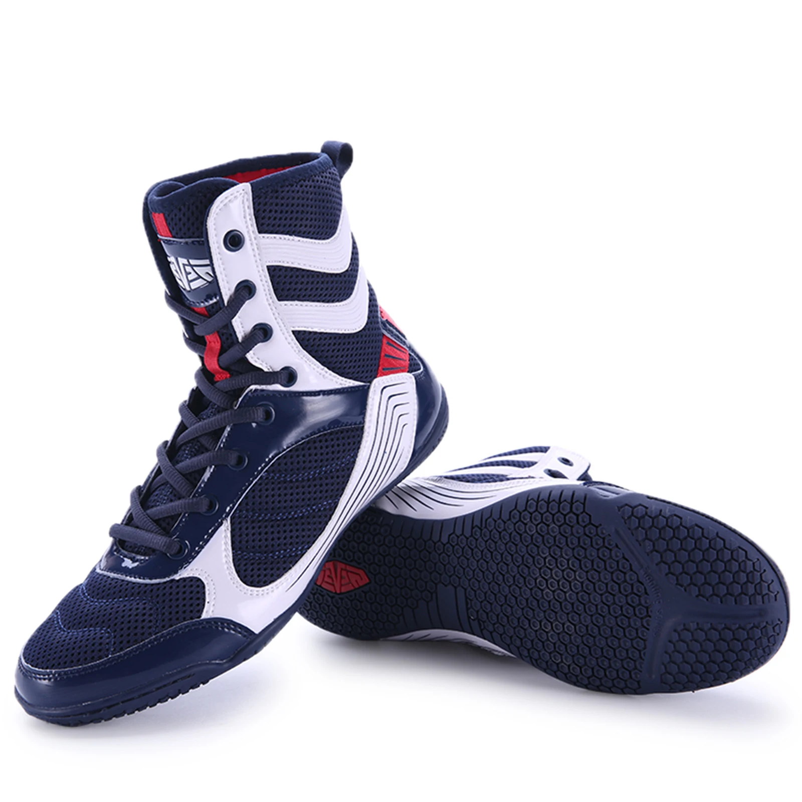 Men's and women's professional wrestling shoes, high-top combat sanda boxing training shoes, deep squat weightlifting shoes