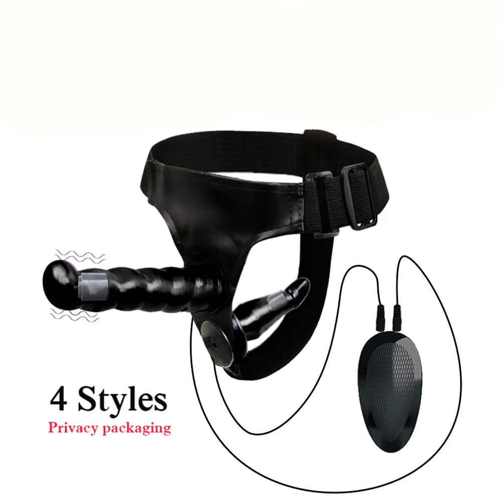 Big Dildos Strapon Vibrator for Women Vibrating Strap on Double Dildos for Lesbian Penis with Harness Belt