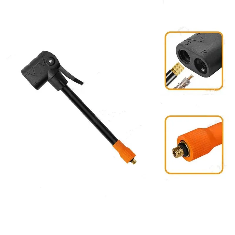M6 thread locking air chuck with air tube standard tire valve fine thread suitable for M6 thread integrated pump air chuck