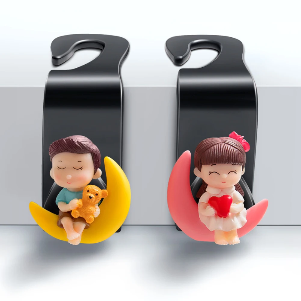 Kissing Lovers Storage Hanger Durable Cute Car Seat Back Hook Headrest Backrest Cloth Storage Holder Clip Rack Auto Accessories