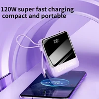 Super Fast Charging Power Bank 10000mAh Ultra-thin Large Capacity Portable with Built-in Wire Flash Charging Mobile Power Bank 2
