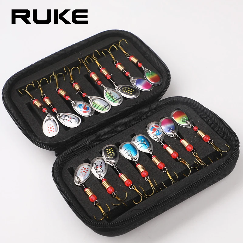 Ruke 16pcs/Lot Metal Spoon Spinner Lure 3.4g Jig Spoonbait Crankbaits Fishing Wobblers For Pike Crochet Set Baits Tackles